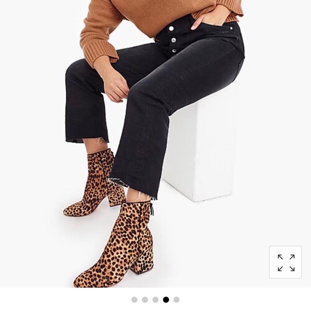 J. Crew calf hair leopard booties